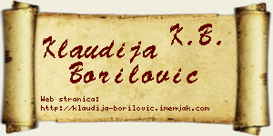 Klaudija Borilović vizit kartica